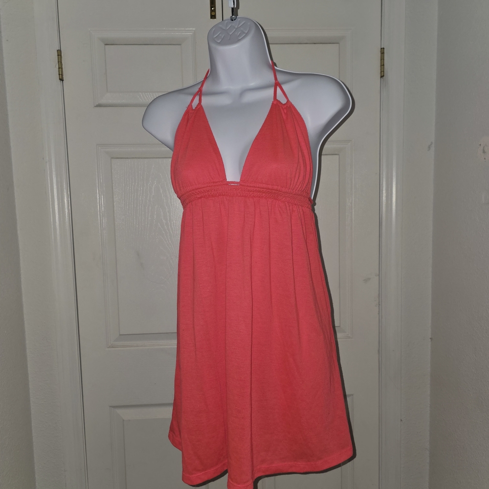 Xhilaration Pink Swim Coverup Halter Style